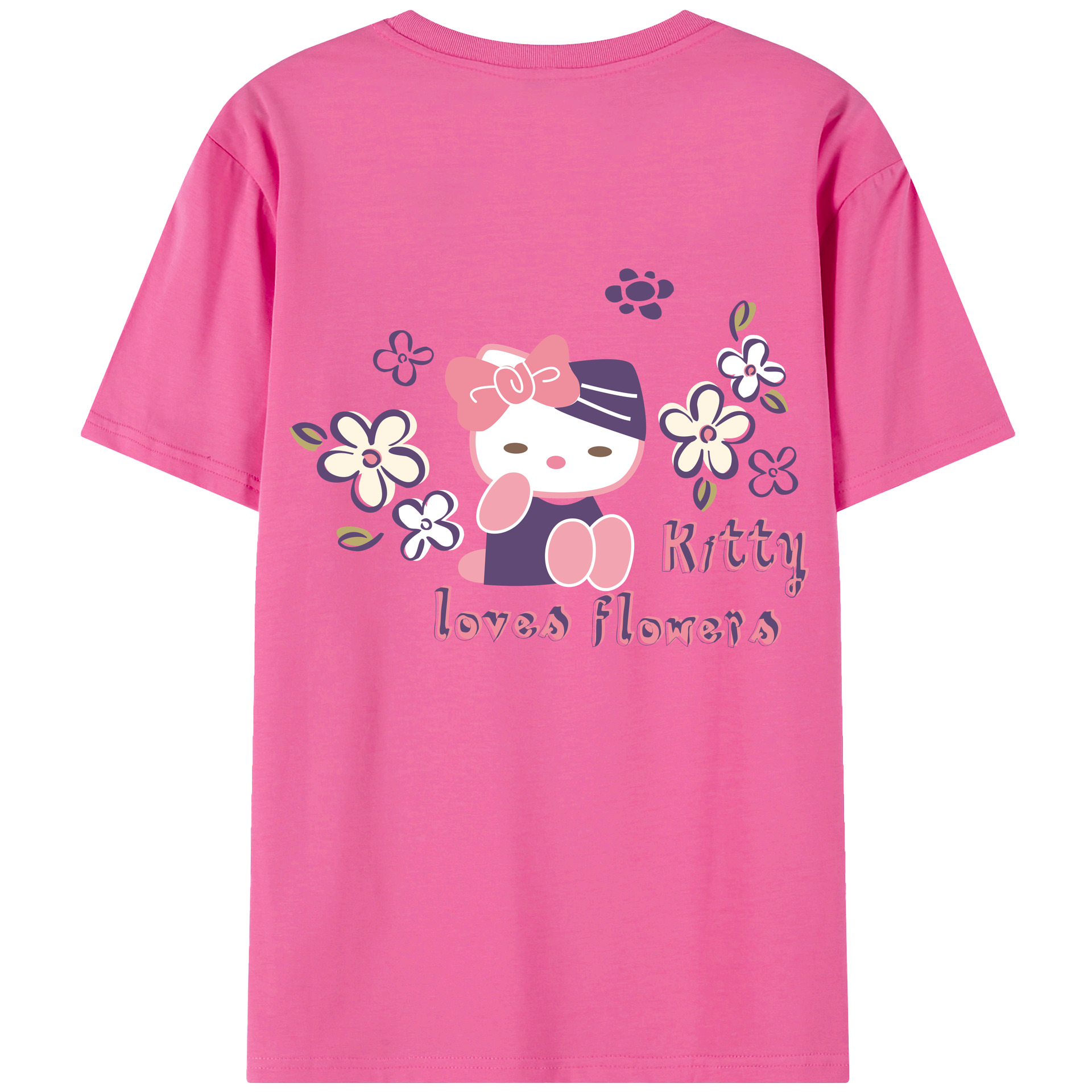 （画像用） Hello Kitty ハローキティ レディース半袖Tシャツ(バックプリント)